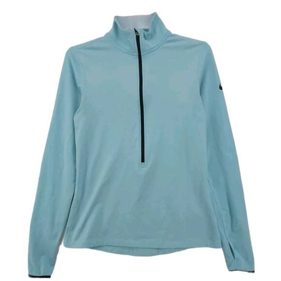 NIKE Pro DRI Fit Athletic Blue Teal Active Sweatshirt 1/2 Zip Pullover Size XL - Picture 1 of 3